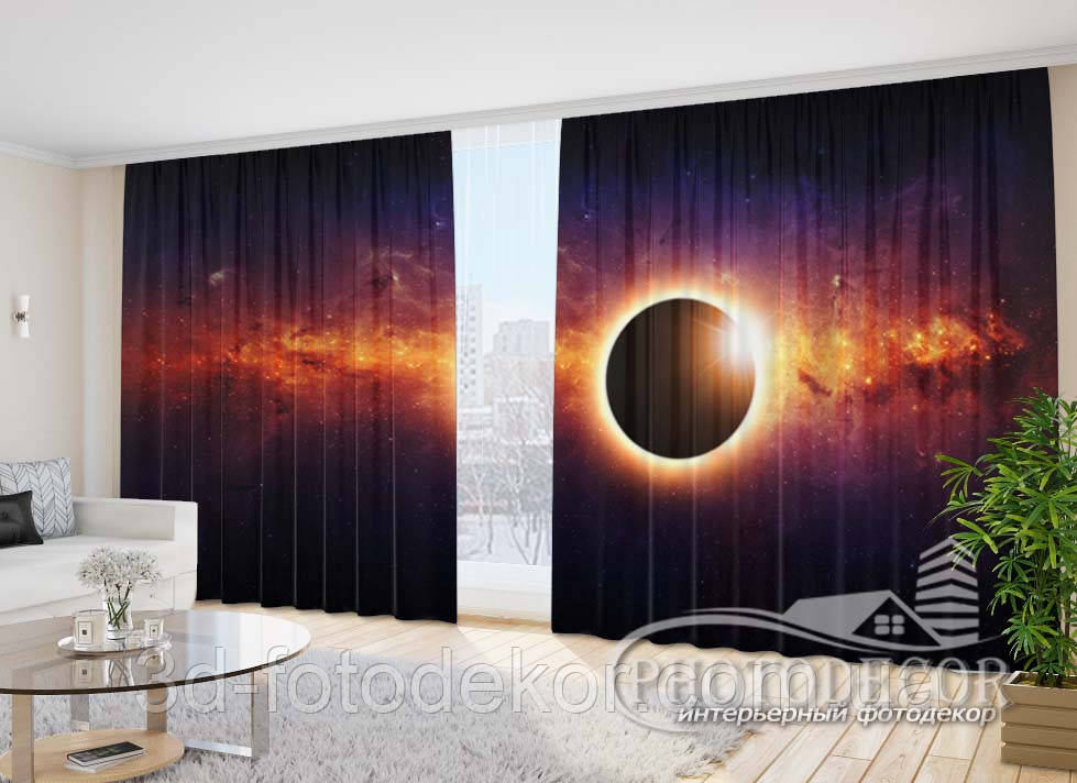 Фото Штори "Планета 4" 2,7м*2,9м (2 полотна по 1,45м), тасьма, фото 1