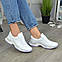 Стильні жіночі шкіряні кросівки на шнурівці, колір білий.  Розміри 36,37,39, фото 4