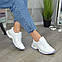 Стильні жіночі шкіряні кросівки на шнурівці, колір білий.  Розміри 36,37,39, фото 3