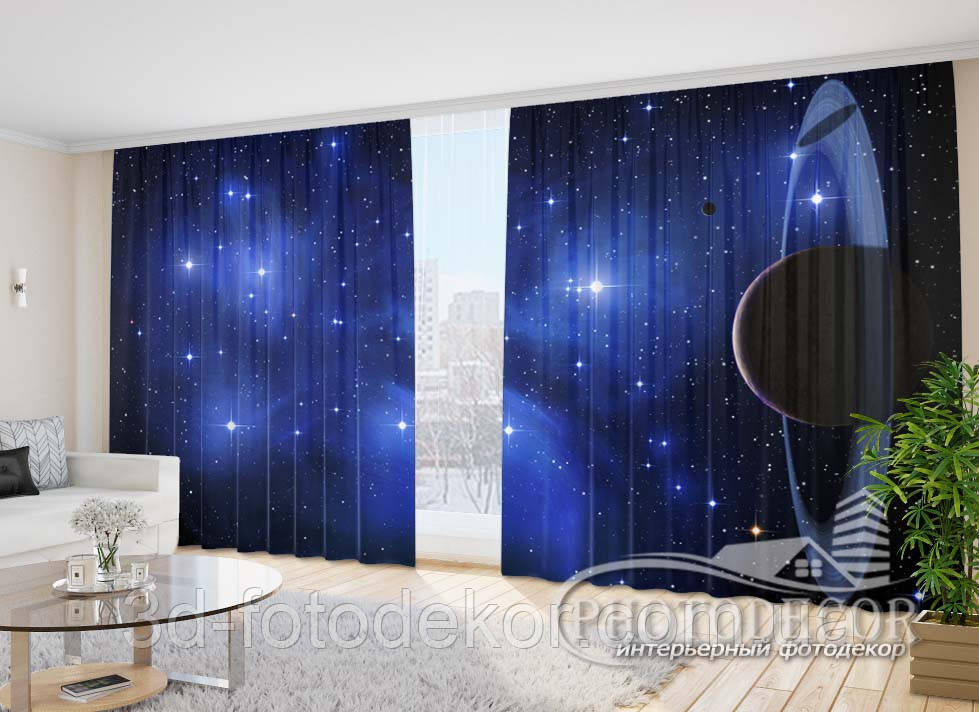 Фото Штори "Планета та зірки" - будь-який розмір. Читаємо опис!, фото 1