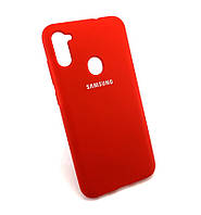Чехол накладка для Samsung A11, A115, Samsung M11, M115 силиконовый Silicone Cover красный
