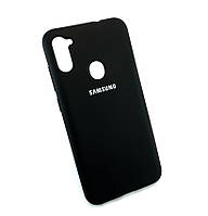 Чехол накладка для Samsung A11, A115, Samsung M11, M115 силиконовый Silicone Cover черный