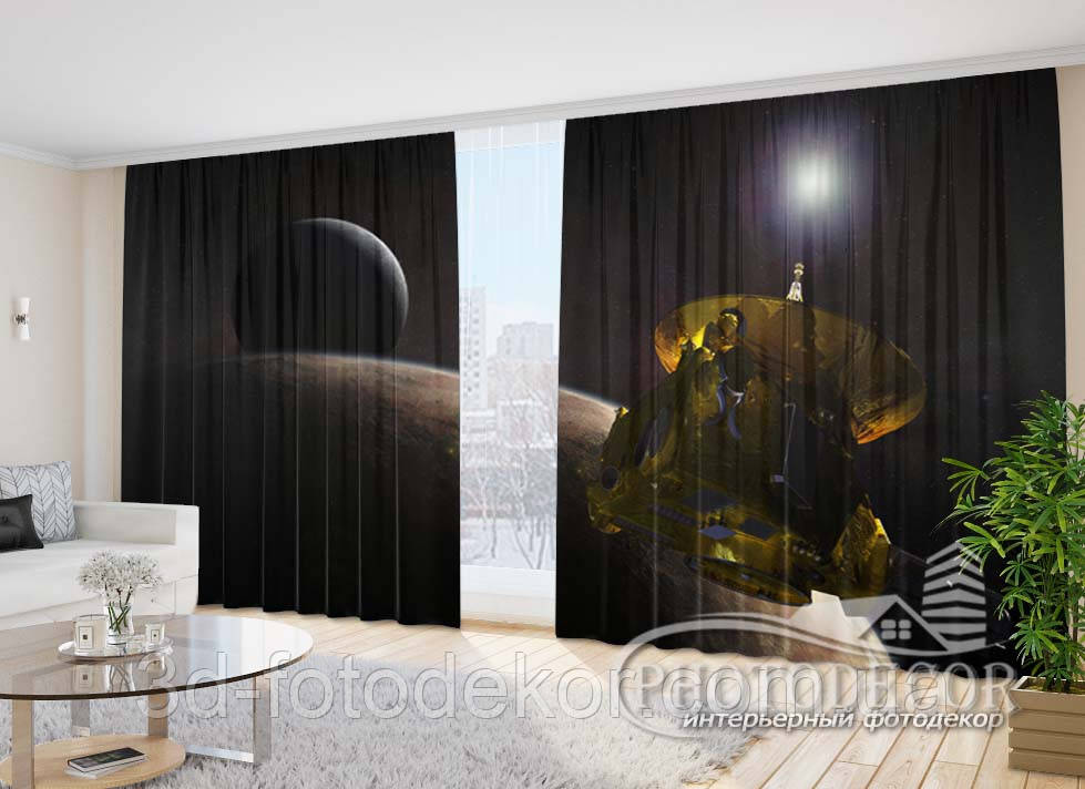 Фото Штори "Планета і супутник" 2,7м*4,0м (2 полотна по 2,0м), тасьма, фото 1