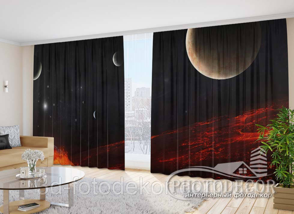 Фото Штори "Планети 2" 2,7м*4,0м (2 полотна по 2,0м), тасьма, фото 1