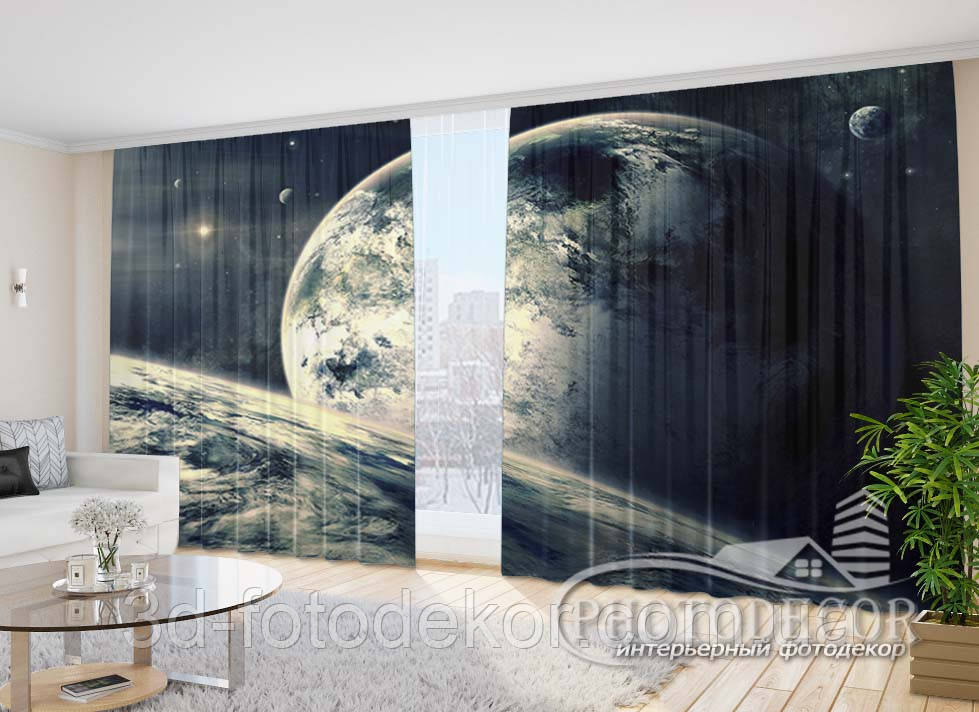 Фото Штори "Планети 8" 2,7м*5,0м (2 полотна по 2,5м), тасьма, фото 1