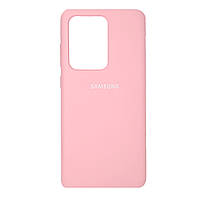 Чехол для Samsung S20 Ultra силиконовый противоударный Silicone Case Cover розовый
