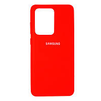 Чехол для Samsung S20 Ultra силиконовый противоударный Silicone Case Cover красный