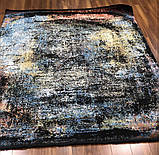 Шикарьний килим ручної роботи мультиколор на чорному тлі, фото 5