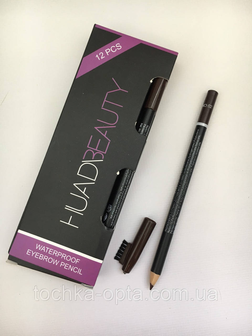 Олівець для брів Huda beauty темно-коричневий