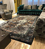 Шикарьний класичний килим ручної роботи мультиколор на чорному тлі, фото 5