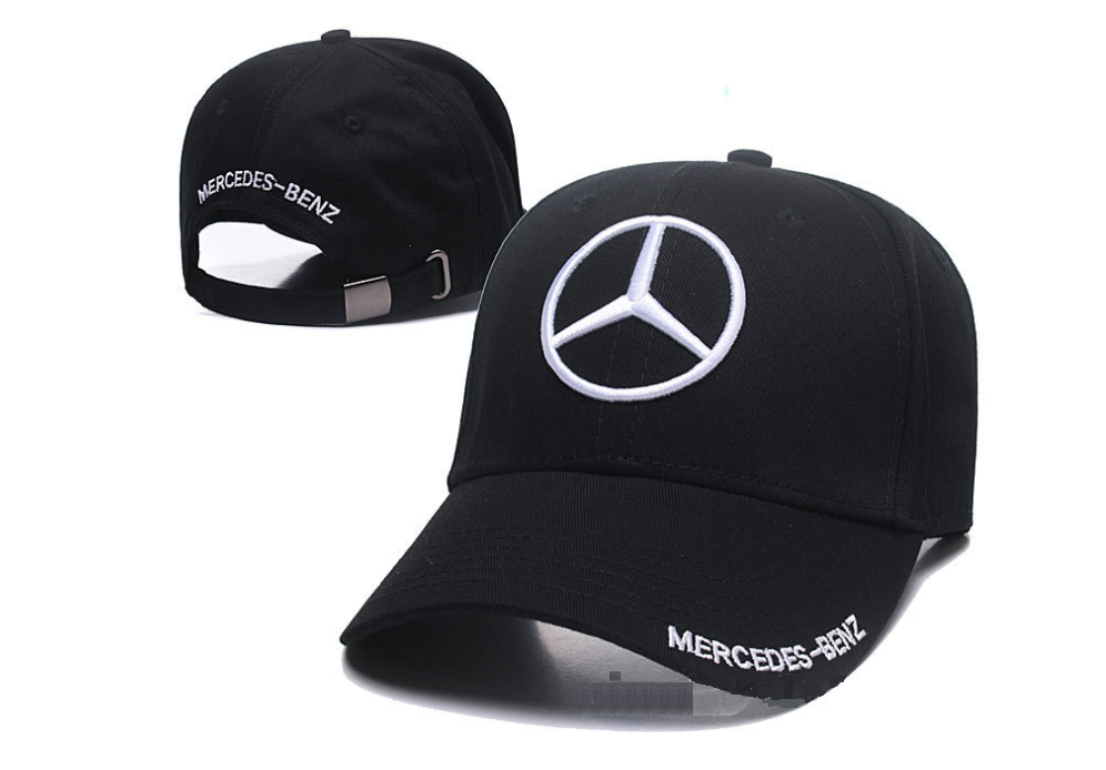 Кепка Бейсболка Mercedes (Мерседес) з білим написом Чорна