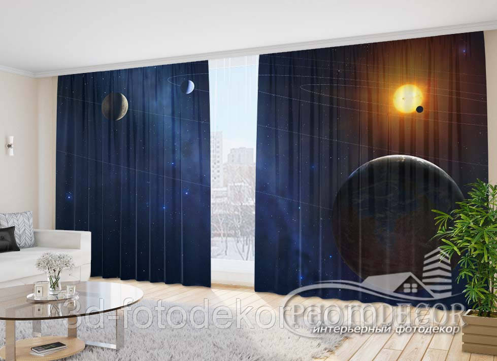 Фото Штори "Планети та зірки" - будь-який розмір. Читаємо опис!, фото 1