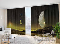 Фото Шторы "Планеты на закате" 2,7м*2,9м (2 полотна по 1,45м), тесьма