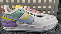 Женские кроссовки Nike Air Force 1 кожаные разноцветные ()