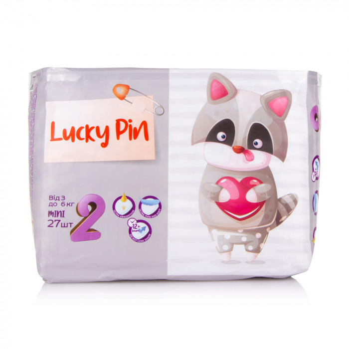 Підгузники LuckyPin розмір 2, 3-6 кг, шт 27