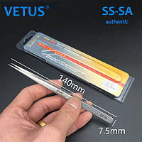Пинцет Vetus SS-SA оригинал (140 мм) антимагнитный прямой высокоточный , 302 сталь HRC40+