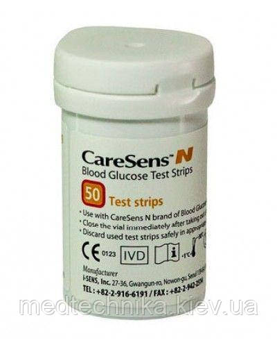 Тест-смужки до глюкометра CareSens N, 50 шт.