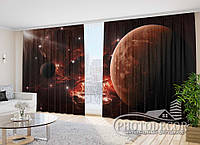Фото Шторы "Огненные планеты" 2,7м*4,0м (2 полотна по 2,0м), тесьма