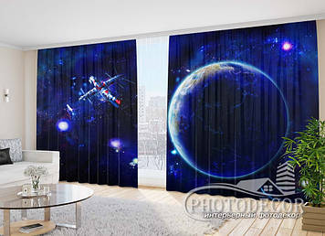 Фото Штори "Космічна станція" 2,7м*5,0м (2 полотна по 2,5м), тасьма