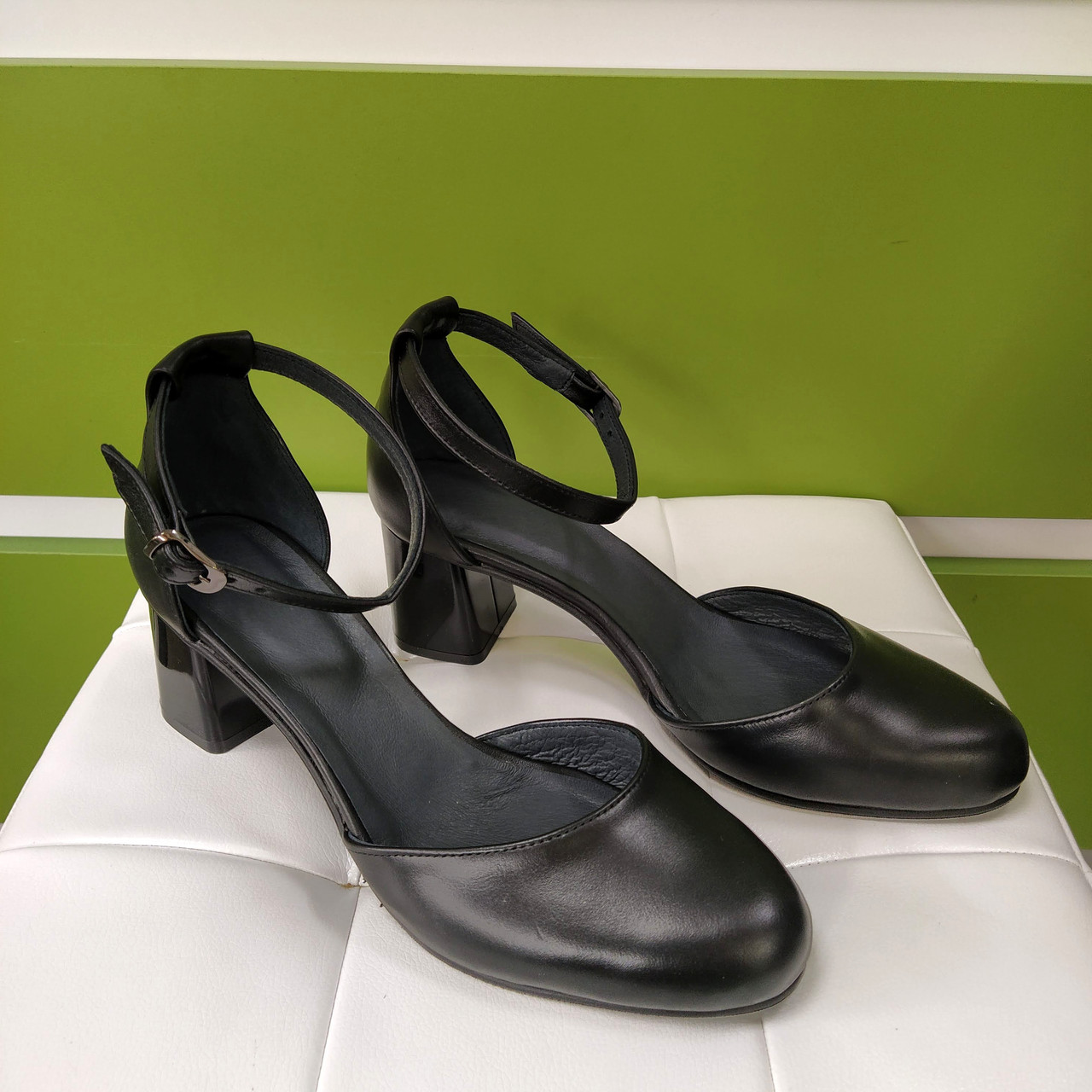 STTOPA Розміри 36-44. Босоніжки великих розмірів шкіряні. Каблук 6,5 см. 154-3644-65 Чорні, фото 1