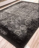 Класичний вінтажний чорно-сіро білий килим із бананового шовку високої щільності, фото 2