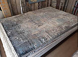 Тонкий бамбуковий сіро-синє килим шикарної якості в стилі модерн, фото 2