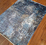 Тонкий бамбуковий сіро-синє килим шикарної якості в стилі модерн, фото 5
