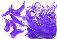 Перья светло-синие для декорирования (120 шт, 5-10 см)