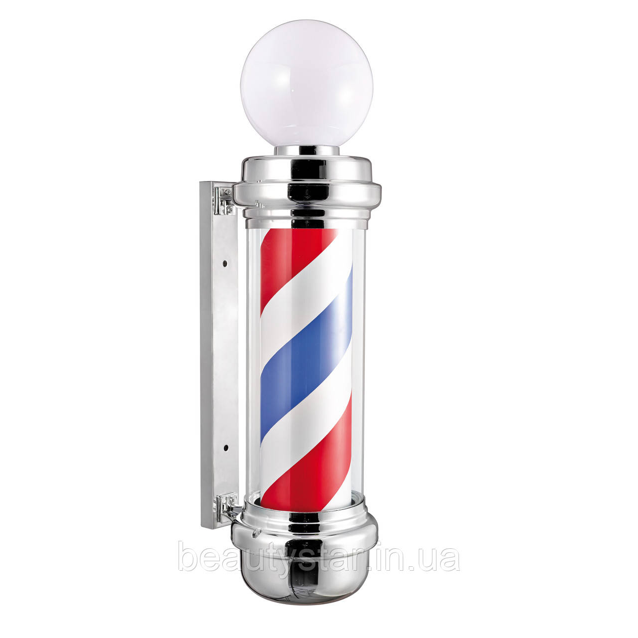 Вивіска Барбер Кул рекламний ліхтар Barber Pole хром із плафоном 85x31x23 см Іспанія