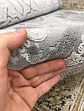 Сірий класичний килим у красивому турецькому візерунку, фото 4