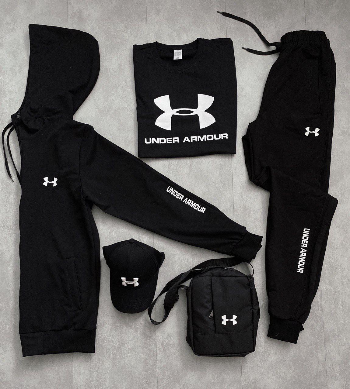 Спортивний костюм чоловічий under armour чорний демісезонний осінній весняний андер армур, фото 1