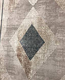 Строгий класичний щільний шовковий килим із синім малюнком і бежевим фоном, фото 2