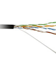 Кабель витая пара 4*2*0,5 мм, CCA ATCOM standard UTP Lan cable Cat 5E, Черный, наружный, PVC+PVE (за 1 м.пог.)