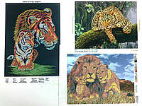 "Схеми для вишивки бісером Великі кішки" - набір з 3-х картин