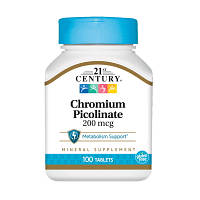 Витамины и минералы 21st Century Chromium Picolinate 200 mcg, 100 таблеток