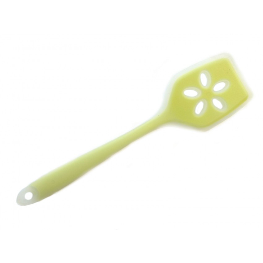 Лопатка силіконова з прорізами салатова Genes 30 х 8 см ROZ-1014, фото 1