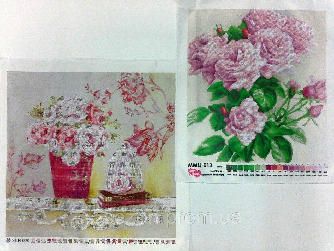 "Схеми для вишивки бісером Рожеві троянди" - набір з 2-х картин