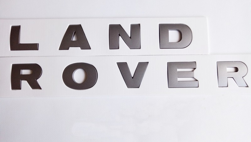 Емблема напис Land Rover (темно-сірий)