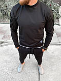 Чоловічий спортивний костюм M477 чорний, фото 3