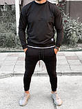 Чоловічий спортивний костюм M477 чорний, фото 2