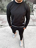 Чоловічий спортивний костюм M477 чорний, фото 4