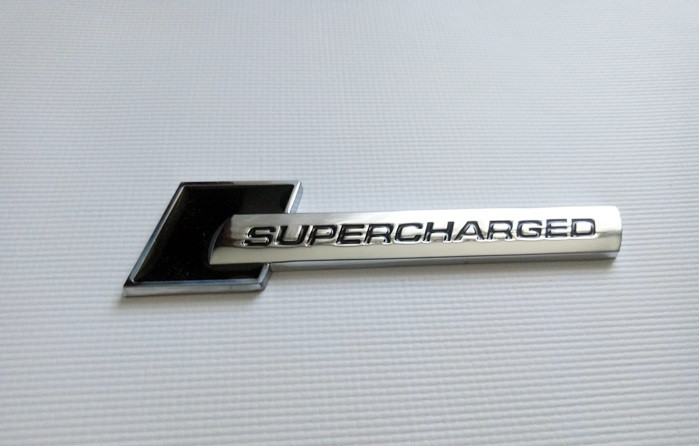 Емблема напис Supercharged (black) на крило Audi