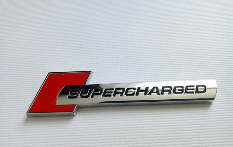 Емблема напис Supercharged (red) на крило