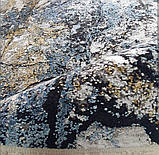 Гарний сучасний килим під мармур із синім і золотим кольором, фото 3