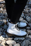 Демісезонні жіночі черевики Dr.Martens White шкіряні білі, фото 8