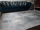 Синій вінтажний класичний килим із шовку, фото 3