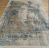 Синій вінтажний класичний килим із шовку, фото 9
