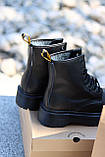 Демісезонні жіночі черевики Dr.Martens Jadon Mono Black шкіряні чорні (мартинси чорний жадон), фото 4