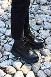 Демісезонні жіночі черевики Dr.Martens Jadon Mono Black шкіряні чорні (мартинси чорний жадон), фото 8