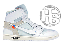 Чоловічі кросівки Air Jordan 1 Retro High Off-White Triple White AQ0818-100